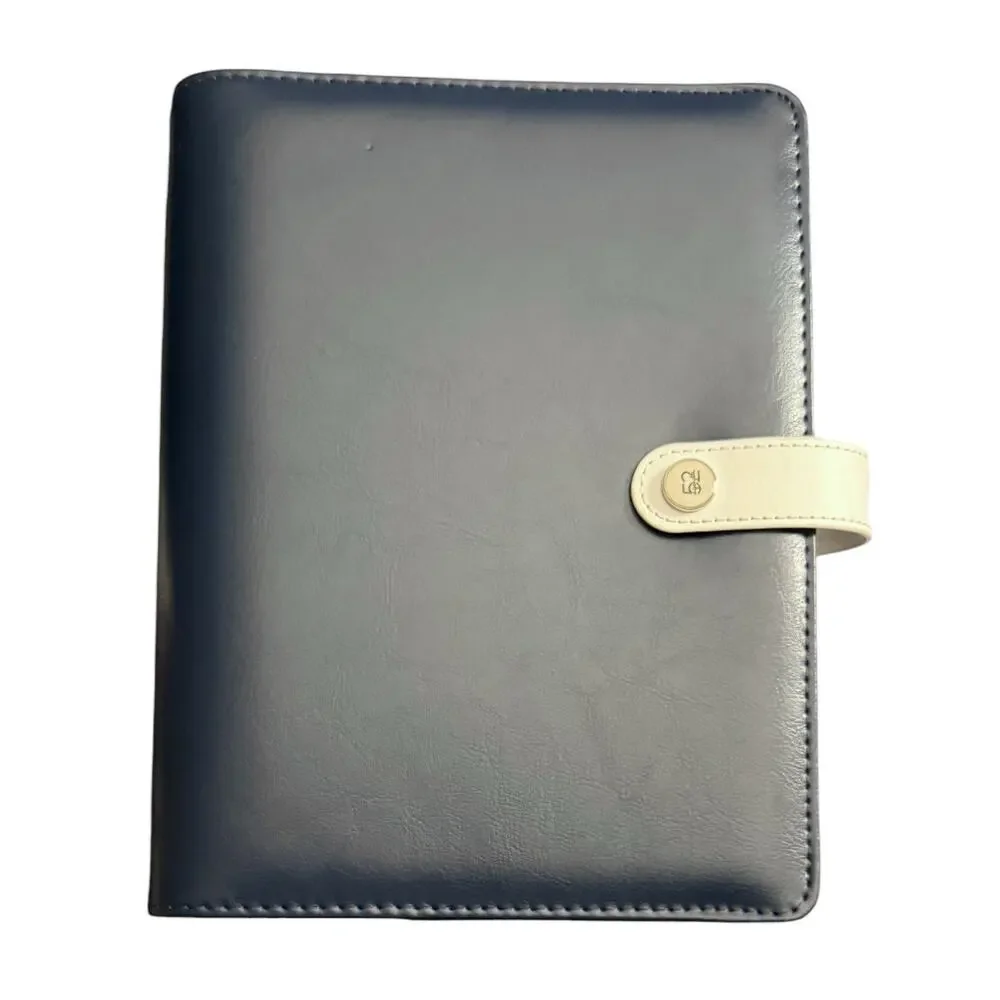 The Paper Studio Agenda 52 Navy Blue White Planner 6 Ring 7.5